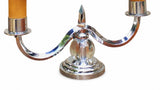 Art Deco Candelabra Lamp, Chrome Two Arm Table Lamp with Glass Ball, Adnet Style — French, 1930s Style
