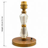 Crystal Table Lamp Base, Faceted Glass and Brass Modernist Bedside Lamp — French, 1950s Design