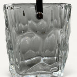 Crystal Ice Bucket, Cristal de Sevres Square Ice Pail with Chrome Handle and Spoon — French, 1970s Design