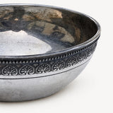 Silver Wine Taster, 900 Silver Tastevin Cup with Bird Handle, Palmette Border — Continental