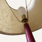 Leather Table Lamp, Red Leather Wrapped Desk Lamp with Chrome Sphere, Le Tanneur — French, 1960s–70s