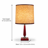 Leather Table Lamp, Red Leather Wrapped Desk Lamp with Chrome Sphere, Le Tanneur — French, 1960s–70s