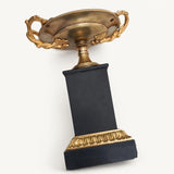 Tazza Pair, Gilt Metal Coupes on Black Marble Plinths, Empire Style Cassolettes — French, 19th Century Attribution