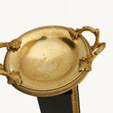 Tazza Pair, Gilt Metal Coupes on Black Marble Plinths, Empire Style Cassolettes — French, 19th Century Attribution