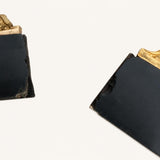 Tazza Pair, Gilt Metal Coupes on Black Marble Plinths, Empire Style Cassolettes — French, 19th Century Attribution
