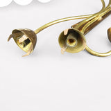 Tulip Wall Sconce, Three Light Brass Sconce with White Glass Tulip Shades — French, Mid Century