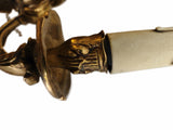 Pair of Antique Brass Wall Sconces, Rococo Style Scrolled Single Arm Sconces