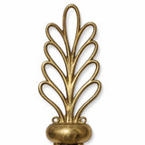 Large Double Wall Sconces Pair, Brass Leaf Sconces with Frosted Glass Cone Shades, Gold Accents — French, 1950s