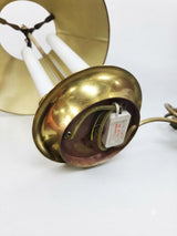 Antique Bronze Bouillotte Lamp, Green Tole Adjustable Shade, French Table Lamp