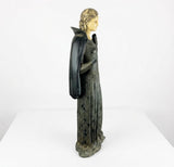 Art Deco Sculpture of a Standing Woman in Flowing Gown, Signed Menneville, 1930s, Two-Tone Patina