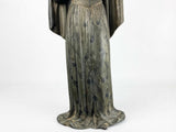 Art Deco Sculpture of a Standing Woman in Flowing Gown, Signed Menneville, 1930s, Two-Tone Patina