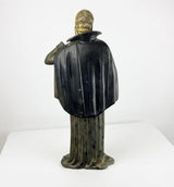 Art Deco Sculpture of a Standing Woman in Flowing Gown, Signed Menneville, 1930s, Two-Tone Patina