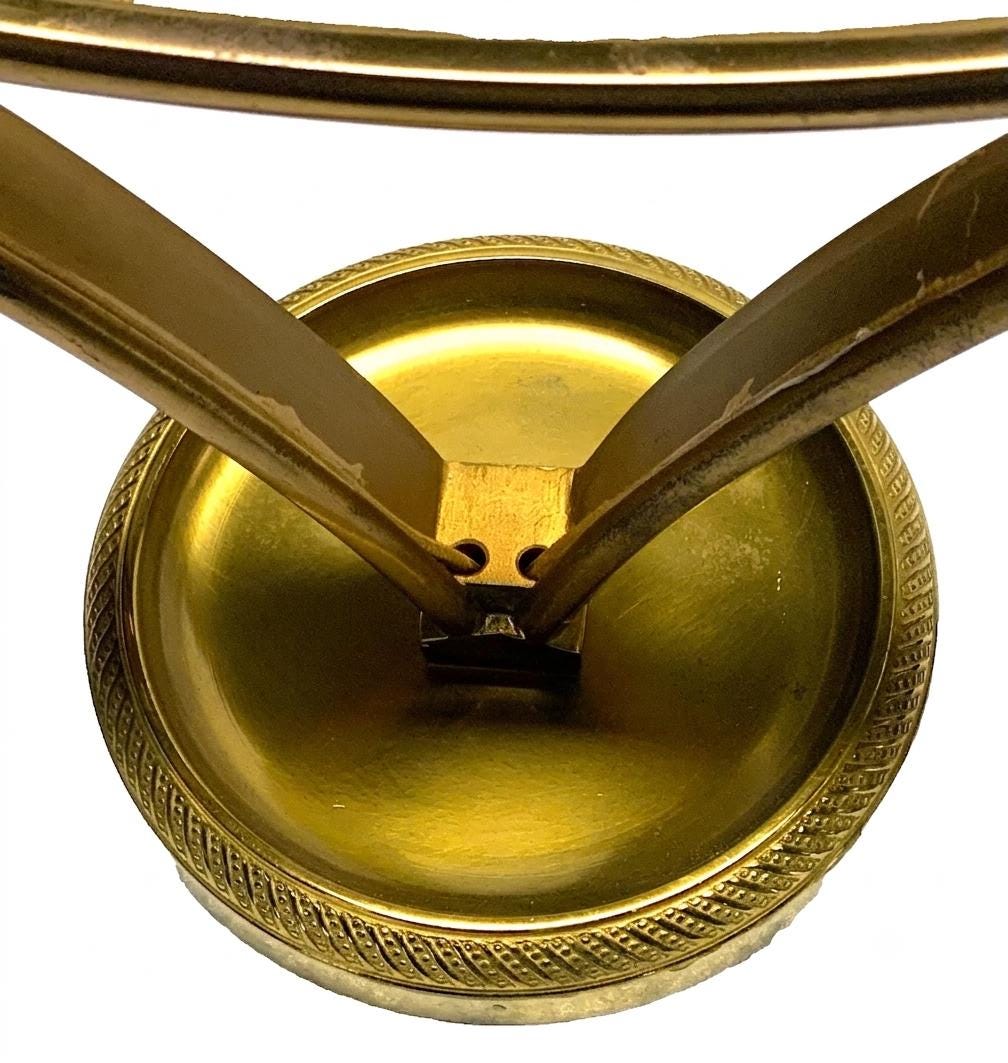 Pair of Gilt Bronze Wall Sconces, Two-Arm Ribbed Rim Sconces, French Style