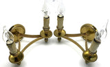 Pair of Gilt Bronze Wall Sconces, Two-Arm Ribbed Rim Sconces, French Style