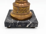 Louis XVI Style Brass Column Table Lamp Base, Fluted Column on Black Marble Base, 1970s
