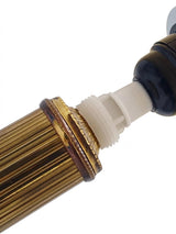 Louis XVI Style Brass Column Table Lamp Base, Fluted Column on Black Marble Base, 1970s