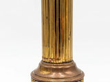 Louis XVI Style Brass Column Table Lamp Base, Fluted Column on Black Marble Base, 1970s