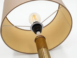 Louis XVI Style Brass Column Table Lamp Base, Fluted Column on Black Marble Base, 1970s