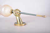 Maison Jansen Style Wall Sconce, Bronze Fist Sculpture, Amber Glass Shade