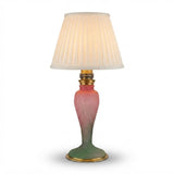 Antique Pâte de Verre Style Glass Lamp Base, Pink and Green, Brass Fittings, Art Deco Style
