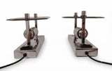 Pair of German Chrome Wall Sconces, Beveled Smoked Glass Panels, 1960s West Germany