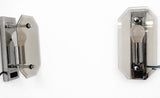 Pair of German Chrome Wall Sconces, Beveled Smoked Glass Panels, 1960s West Germany