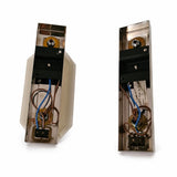Pair of German Chrome Wall Sconces, Beveled Smoked Glass Panels, 1960s West Germany