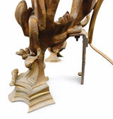 Antique 19th Century Bronze Lamp Base, Rococo Scroll Feet, France