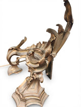 Antique 19th Century Bronze Lamp Base, Rococo Scroll Feet, France