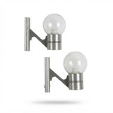 Pair of Sciolari-Style Wall Sconces, Brushed Metal & Smoked Glass, 1970s Italy