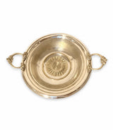 Rare Antique WMF Silvered Bowl, Art Nouveau Grape Leaf Handles, Germany, Late 19th Century