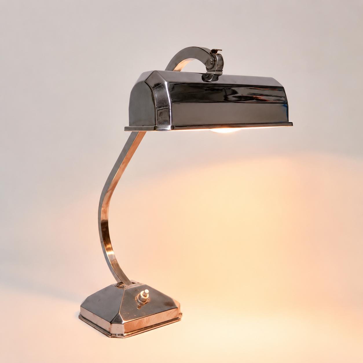 Antique Art Deco "Pirouette" Chrome Desk Lamp, France, 1930s