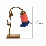 Antique Brass Table Lamp, Pâte de Verre Tulip Shade, Art Nouveau Style, Circa 1900