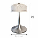Vintage Mushroom Table Lamp, Cut Crystal Glass Dome, Chrome Tulip Base, 1970s