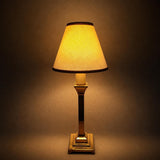 Small Vintage Brass Table Lamp, Fabric Shade, Bedside Nightlight, Vintage Chic