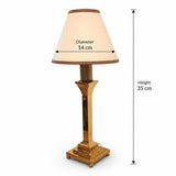 Small Vintage Brass Table Lamp, Fabric Shade, Bedside Nightlight, Vintage Chic