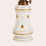 Antique Limoges Porcelain Lamp, White & Gold, Converted Oil Lamp Style, France