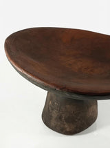Wooden Footed Bowl, Hand Carved Pedestal Bowl, Berber Style — North African, Dark Patina