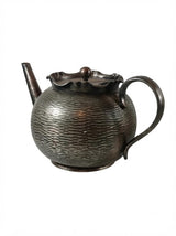 Silver Plated Teapot, Hammered Bachelor Teapot, H.J. Linton Paris, Made in England