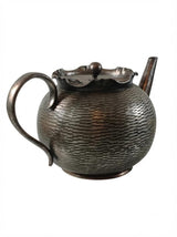 Silver Plated Teapot, Hammered Bachelor Teapot, H.J. Linton Paris, Made in England