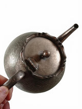 Silver Plated Teapot, Hammered Bachelor Teapot, H.J. Linton Paris, Made in England