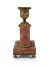 Pink Marble Candlestick, Gilt Metal Urn Nozzle, Louis XVI Style — French Taste