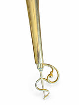 Pair of Vintage Brass Torch-Style Wall Sconces, Frosted Glass Globe Shades