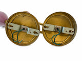 Vintage Wall Sconces Pair, Brass and Purple Lacquered Metal Tulip Wall Lights — 1960s–70s