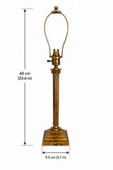 Corinthian Column Lamp Base, Brass Neoclassical Desk Lamp, Stepped Base — French
