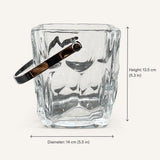 Crystal Ice Bucket, Cristal de Sevres Square Ice Pail with Chrome Handle and Spoon — French, 1970s Design