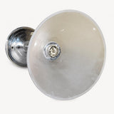 Art Deco Style Desk Lamp, Adjustable Wood and Chrome Uplighter, Frosted Cone Shade, Mazda Style