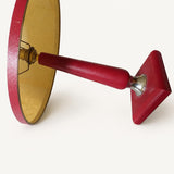 Leather Table Lamp, Red Leather Wrapped Desk Lamp with Chrome Sphere, Le Tanneur — French, 1960s–70s