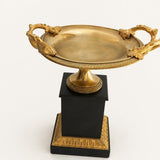 Tazza Pair, Gilt Metal Coupes on Black Marble Plinths, Empire Style Cassolettes — French, 19th Century Attribution