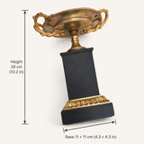 Tazza Pair, Gilt Metal Coupes on Black Marble Plinths, Empire Style Cassolettes — French, 19th Century Attribution